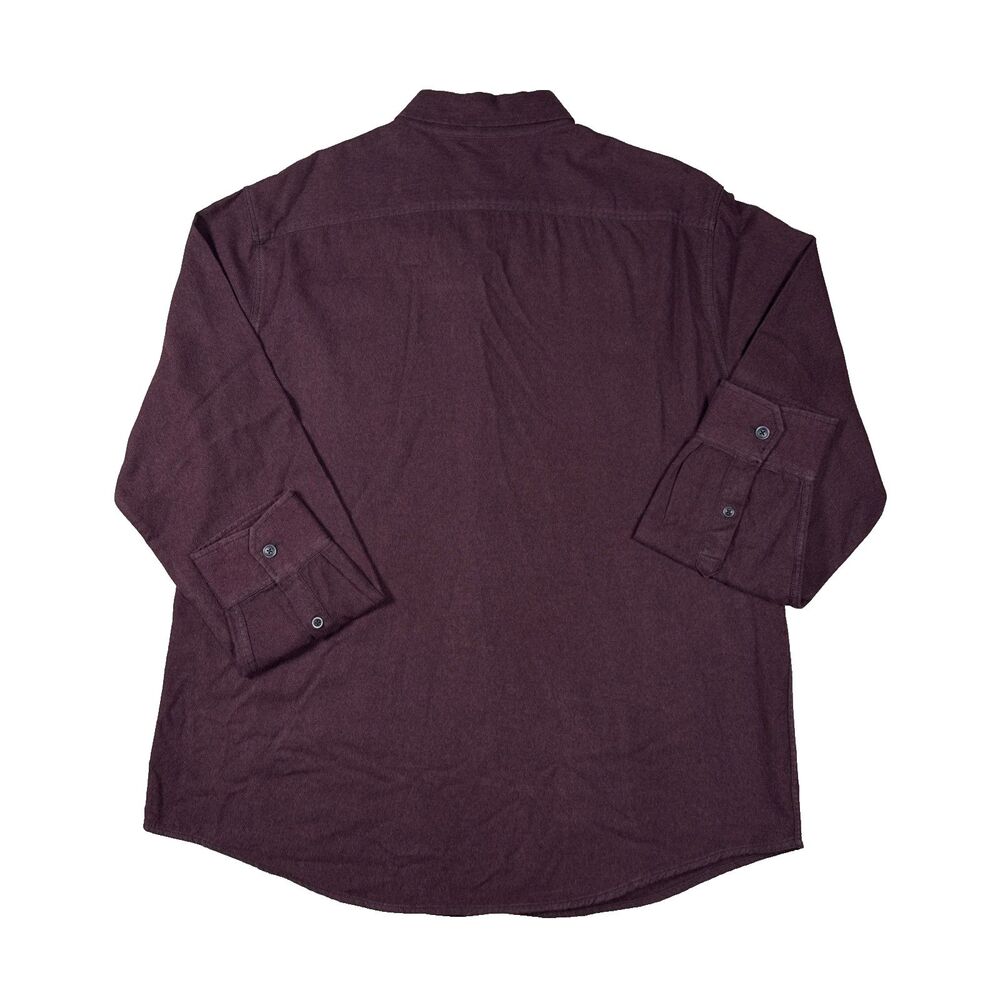 Mossimo Mens XL Flannel Shirt Maroon Burgundy Solid Long Sleeve Button Cotton - Picture 2 of 10